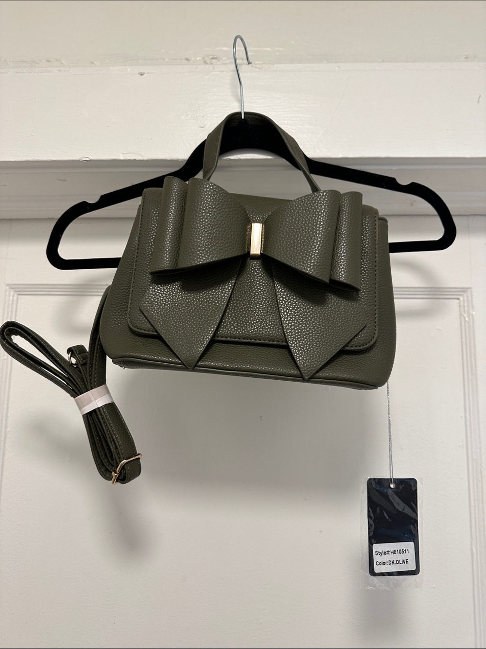 Dark Olive Bow-Front Crossbody Bag - Women